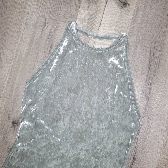 Sadie & Sage Silver blue Crushed Velvet Bodycon backles ini dress sexy Medium - Picture 8 of 9